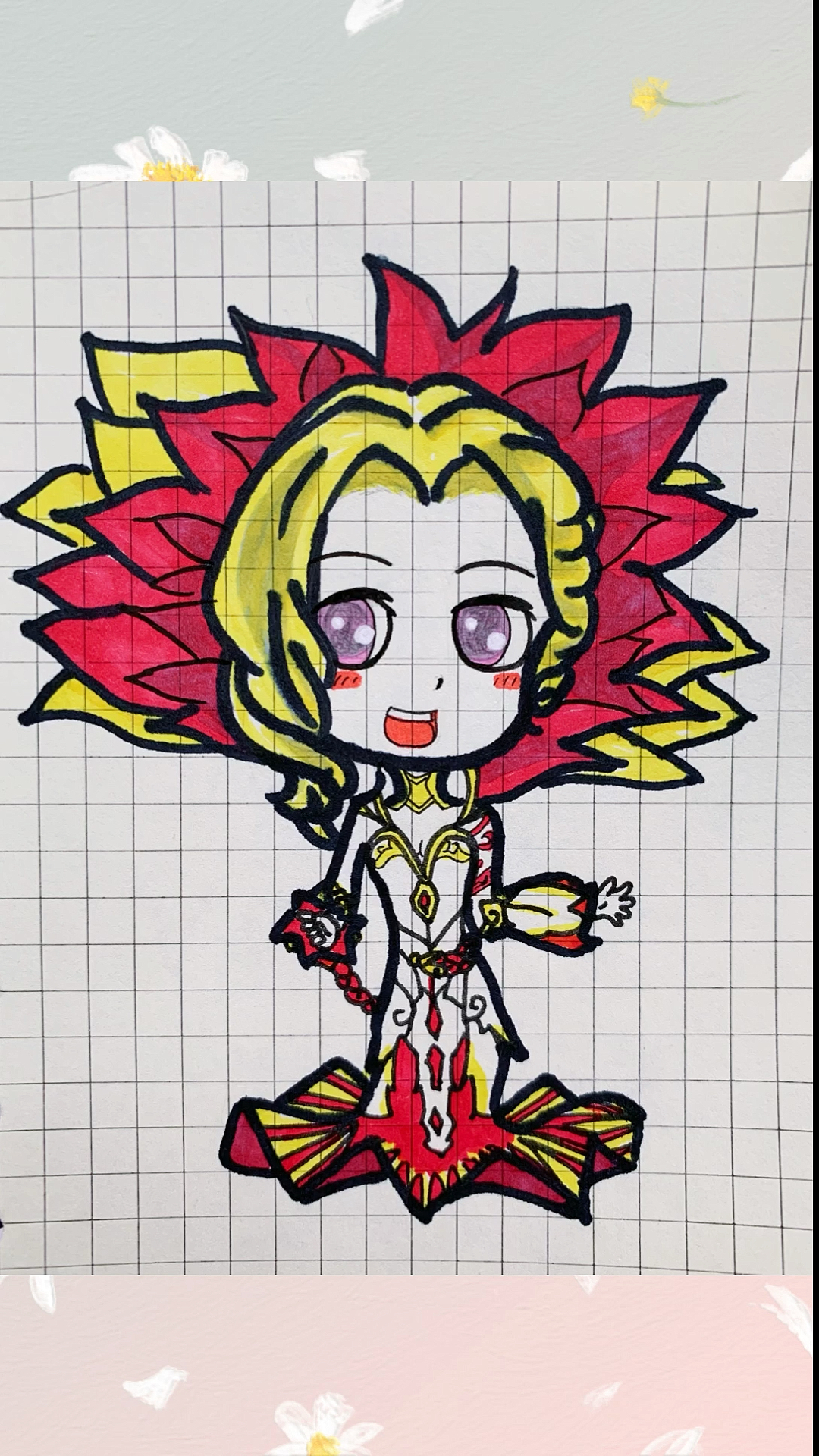 王者荣耀甄姬#手绘q版甄姬花好月圆