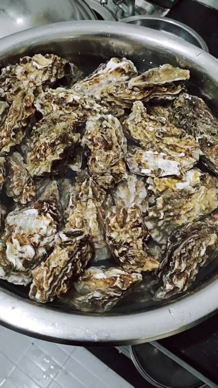 爱美食爱生活前天在快手直播下了一单生蚝10斤89元