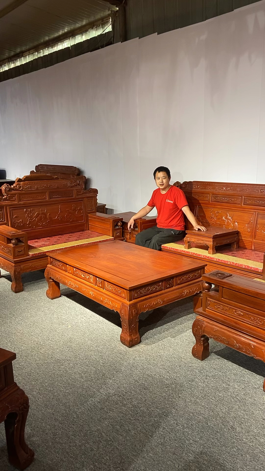 非洲花梨木财源滚滚沙发7件套.占地面积3.8米70152.4米-度小视