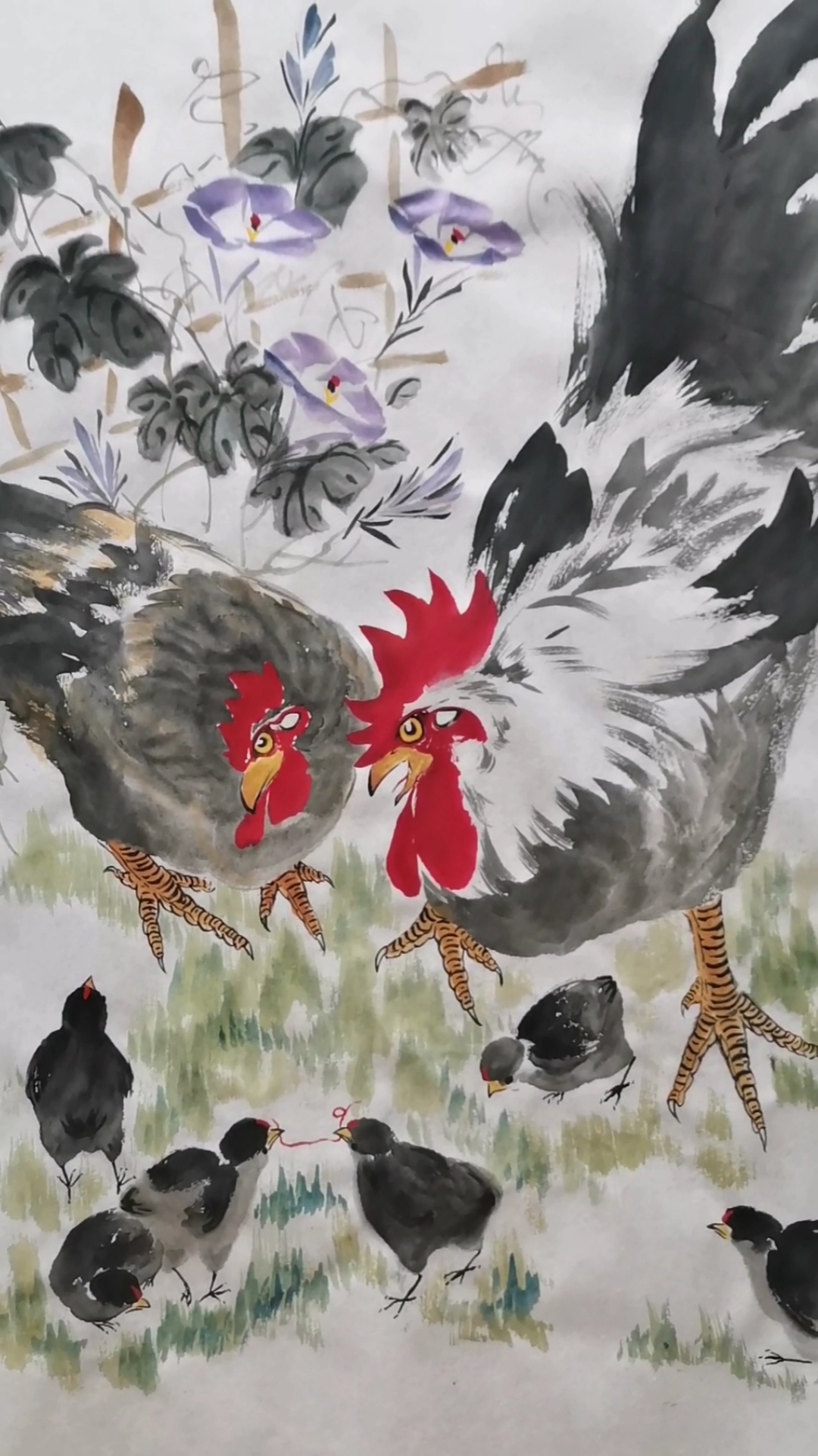 王兴民国画公鸡