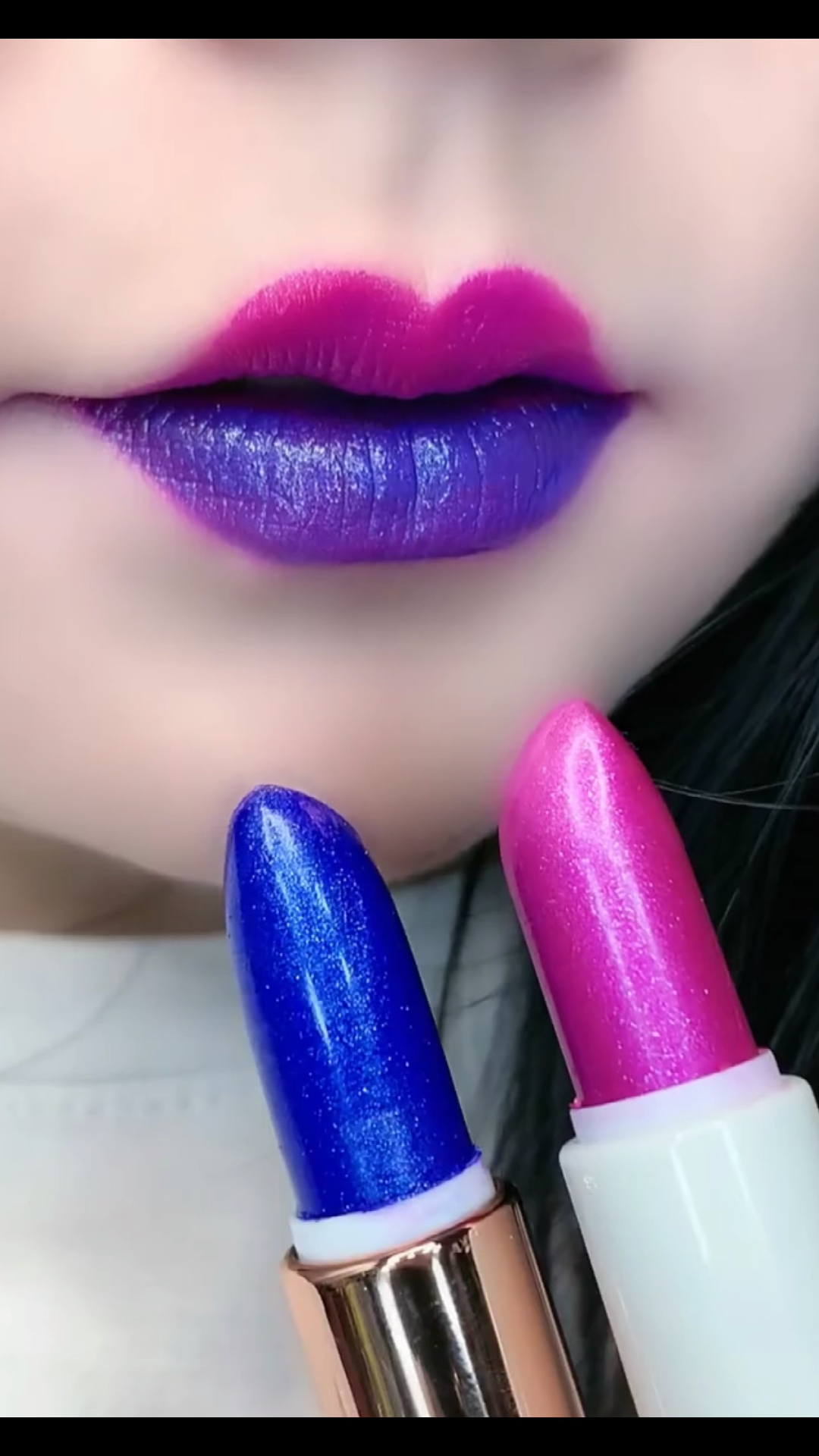 祥哥美妆#蓝色妖姬变色口红防水不沾杯