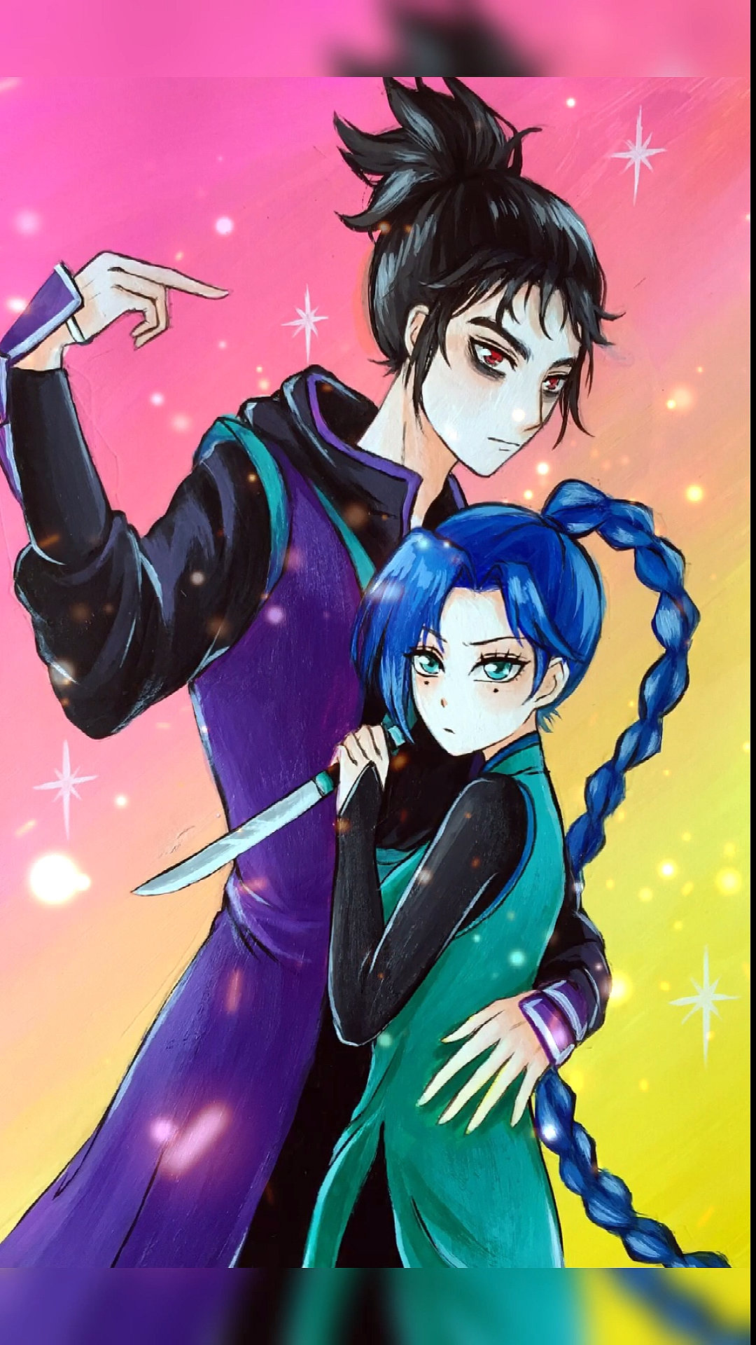 画画爸爸画的梅花十三和伍六七vs我画的梅花十三和伍六七