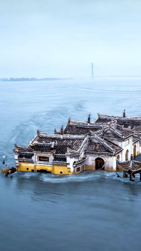 建筑奇迹#湖北鄂州"阁坚强:长江中龙蟠矶上的"万里长江第一阁"(观音