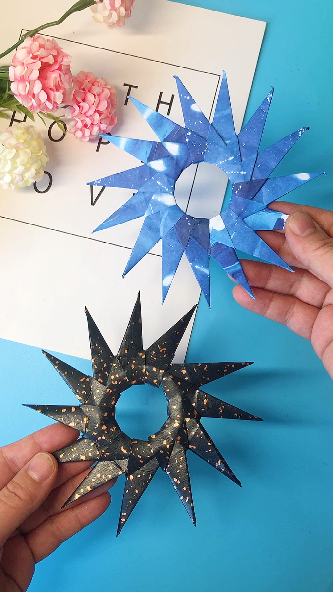 亲子手工暑假陪娃折个很简单的旋转飞镖一看就会