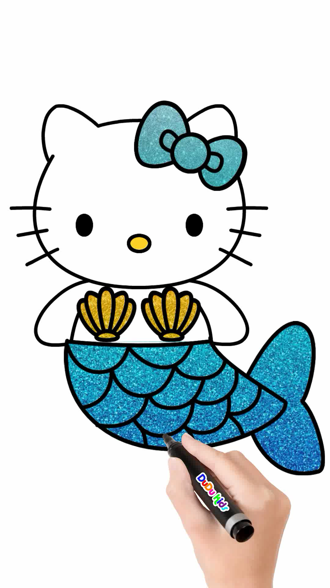 美人鱼凯蒂猫简笔画图片