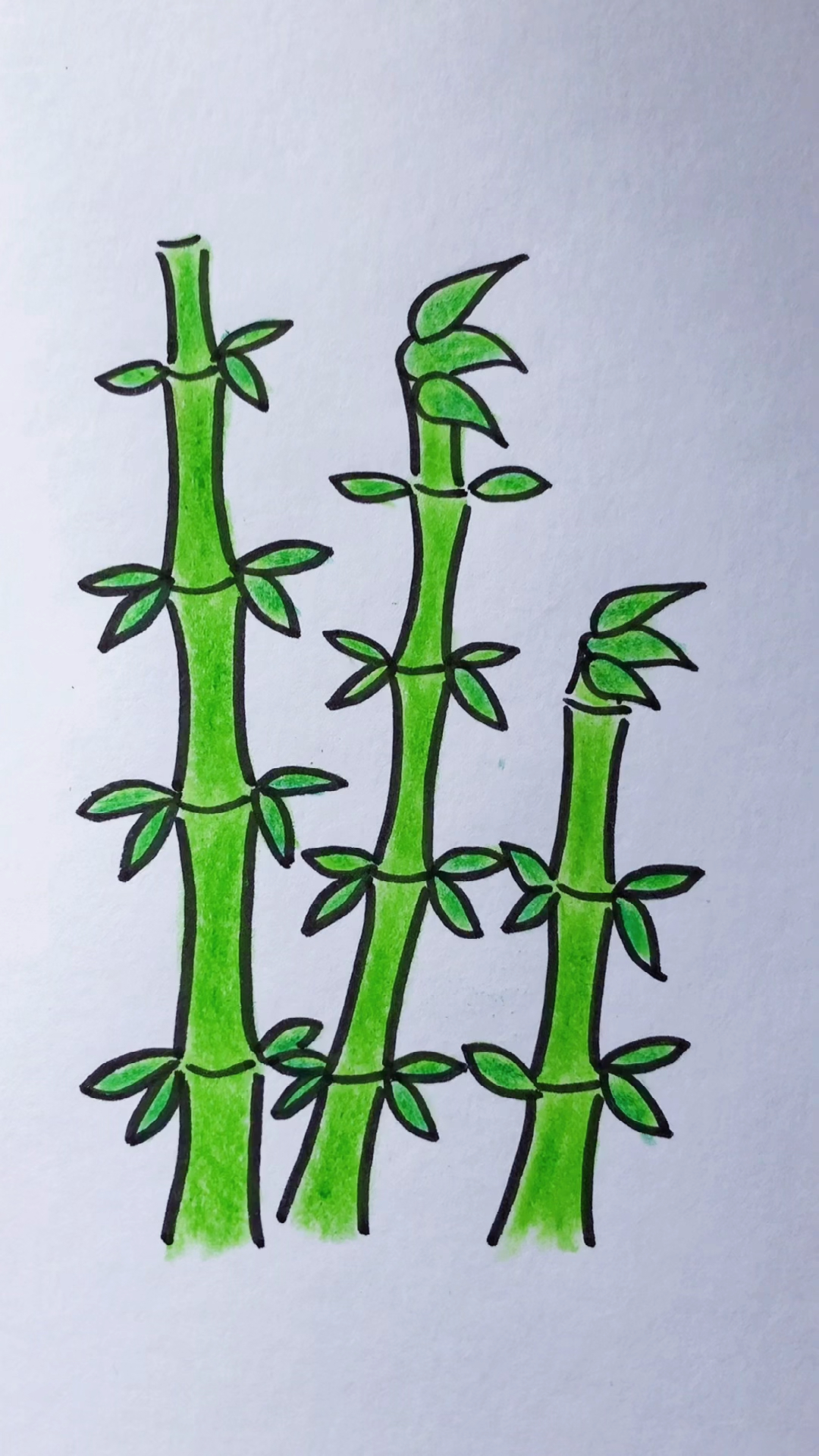 简笔画#竹子这样画,太简单了-度小视
