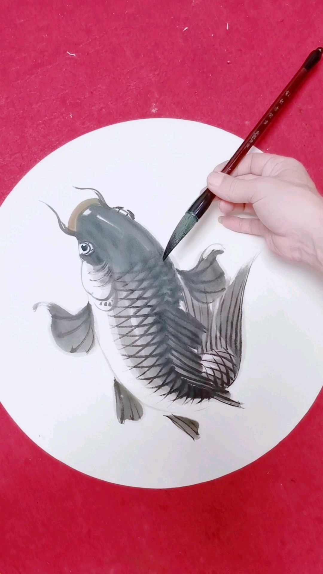 国画写意花鸟画国画写意大鲤鱼