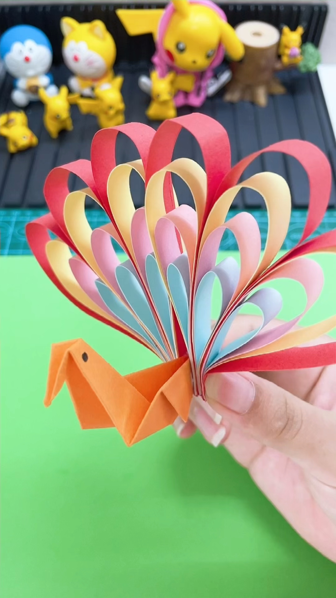 孔雀的折纸方法图片