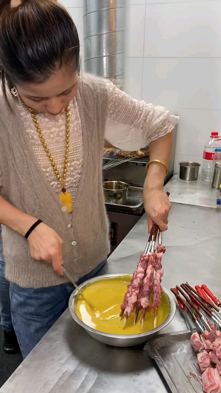 挂糊羊肉