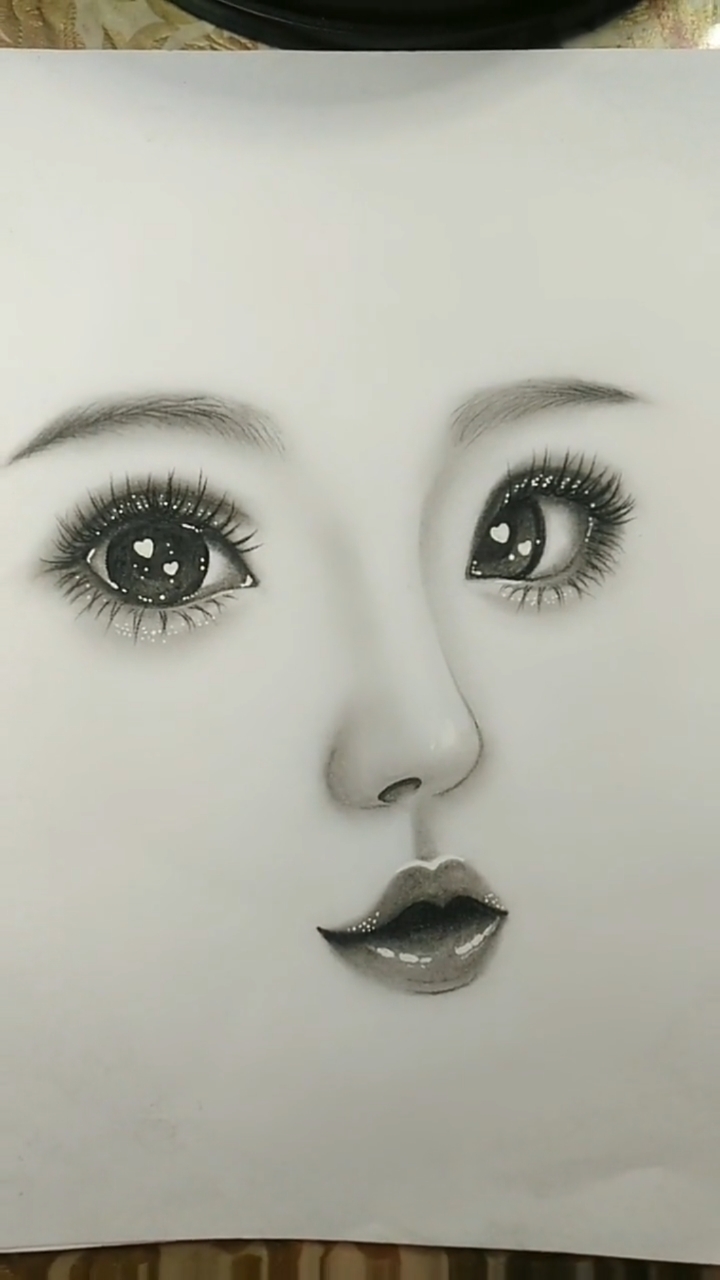 手绘#可爱女孩子的五官,可爱的人哪里都可爱,水汪汪的大眼睛