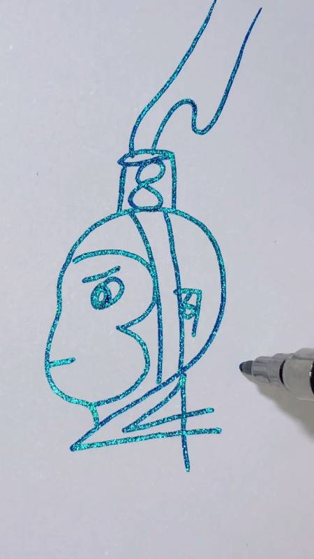 画画原来如此简单#用数字1～12画孙悟空-度小视