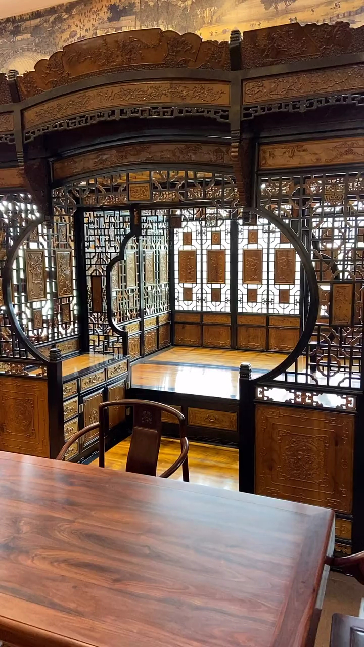 古典红木家具#金丝楠木千工拔步床