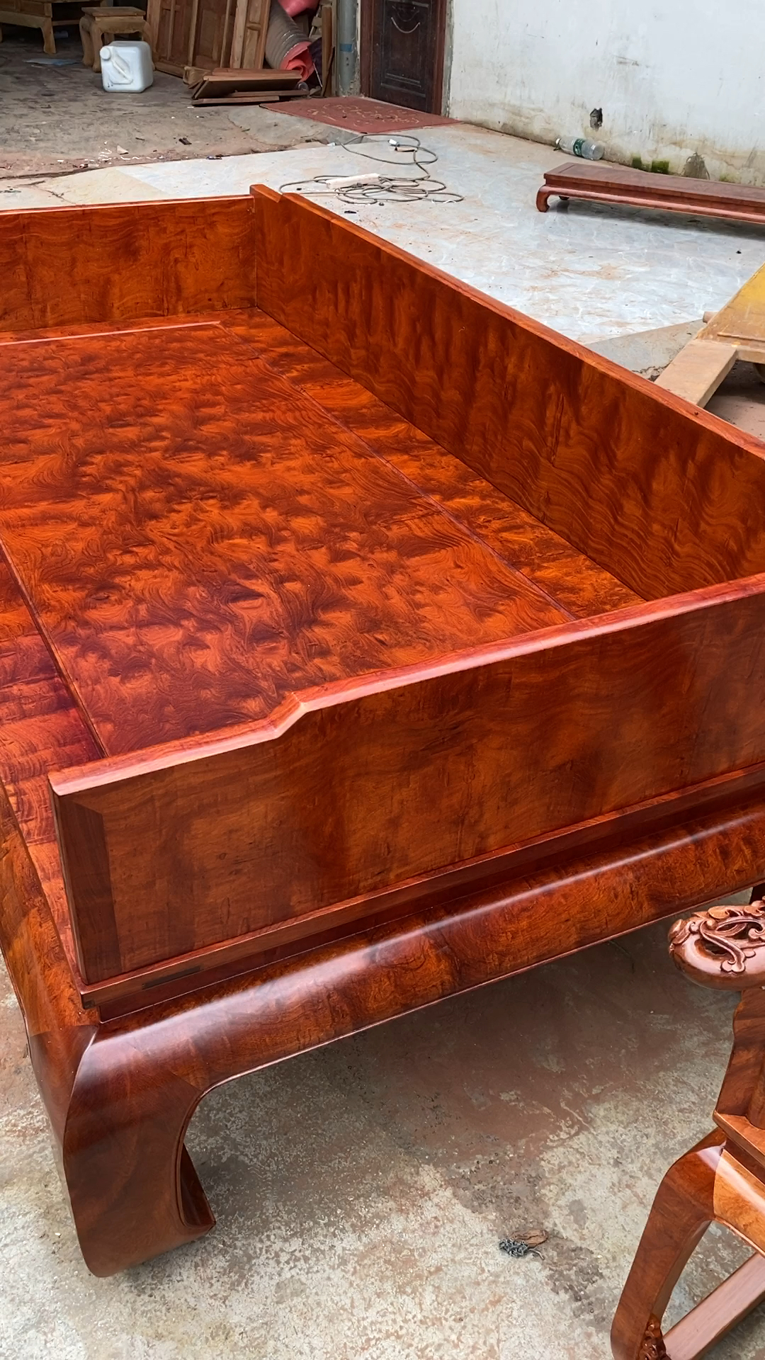 罗汉床#绝世缅花虎皮纹罗汉床,独板难得一见