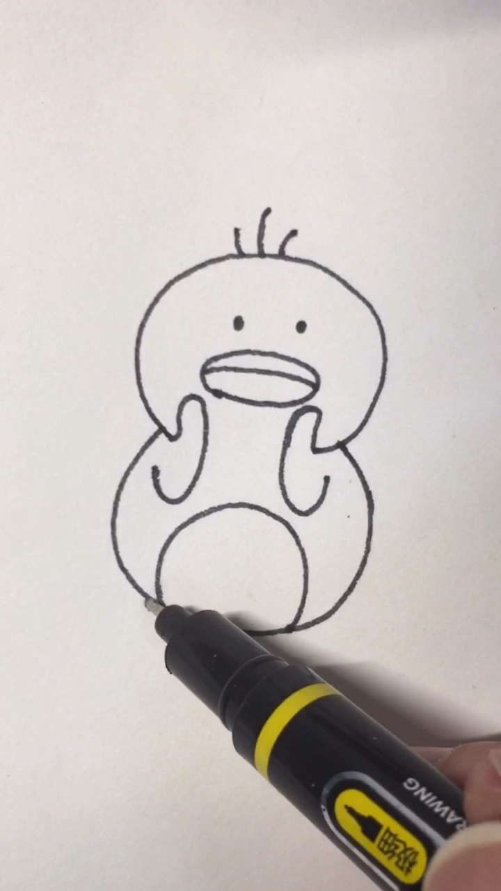 画画原来如此简单#学画小黄鸭简笔画