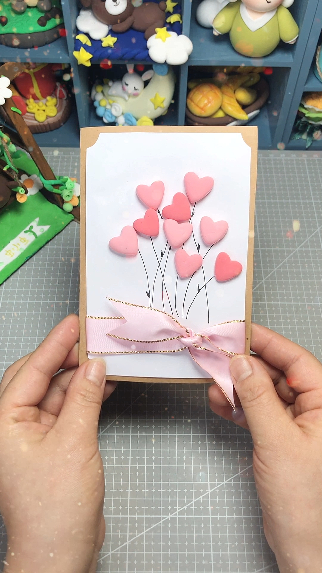 超轻粘土感恩节小贺卡感谢这一路上有你们陪伴