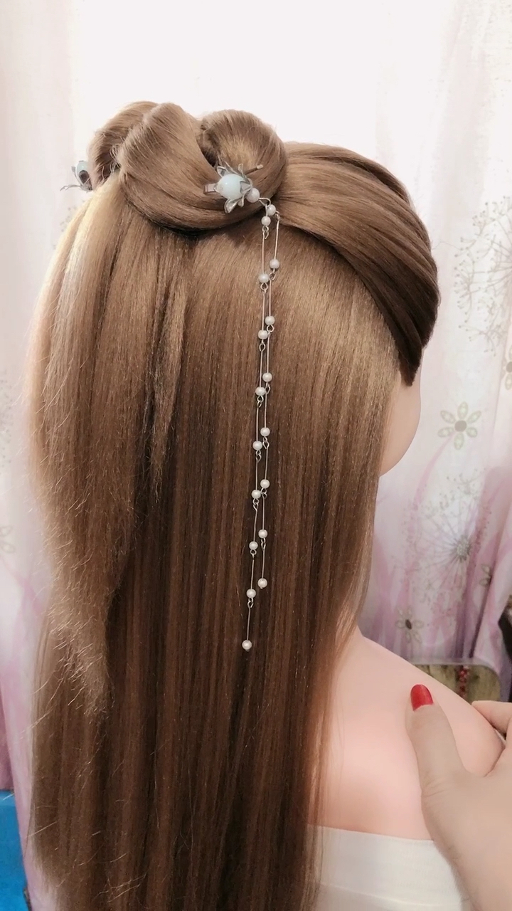 全民最火编发#步摇古风发型教程-度小视