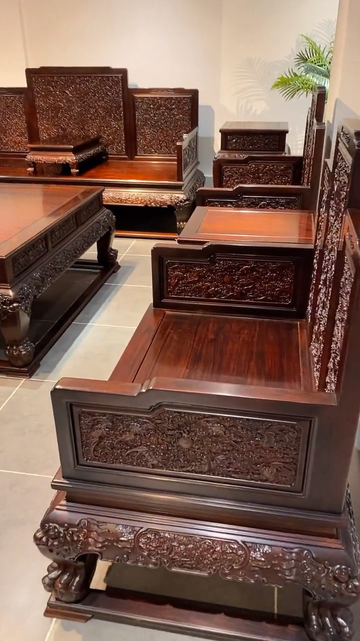 大红酸枝交趾黄檀#老料雄狮款云龙大沙发,威武霸气