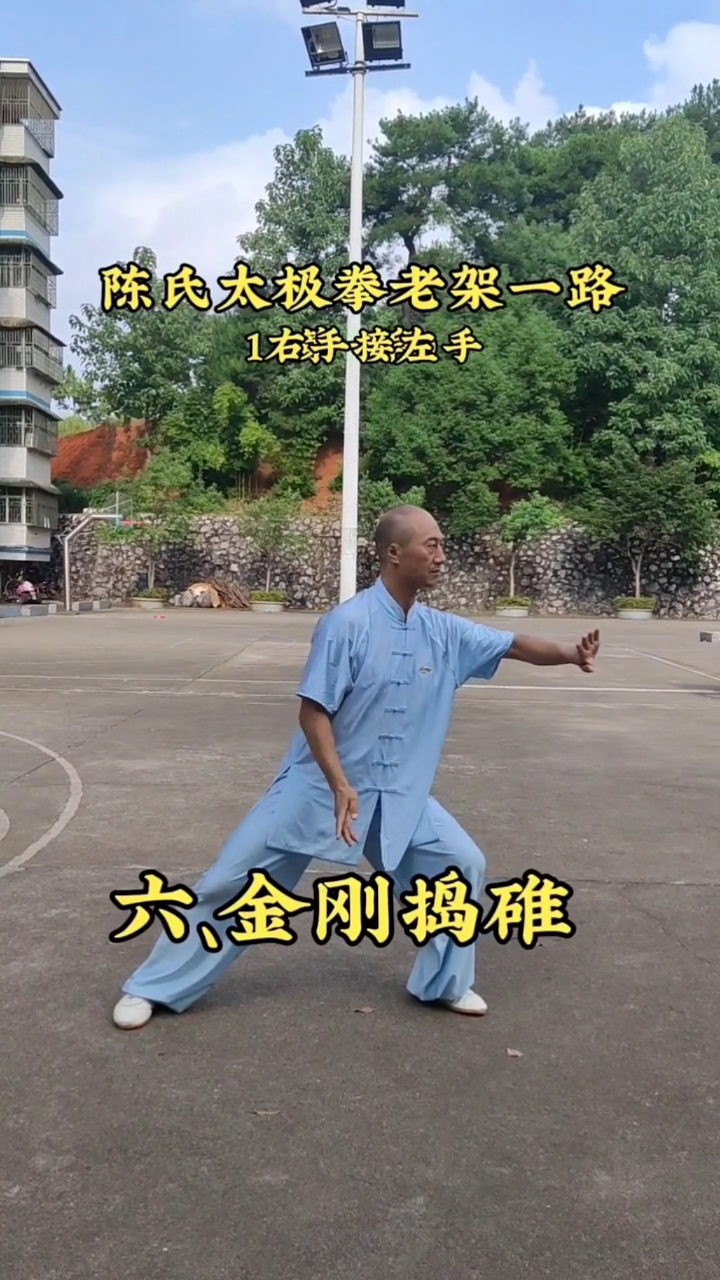 陈式太极拳#陈氏太极拳老架一路第6一9式动作演练.