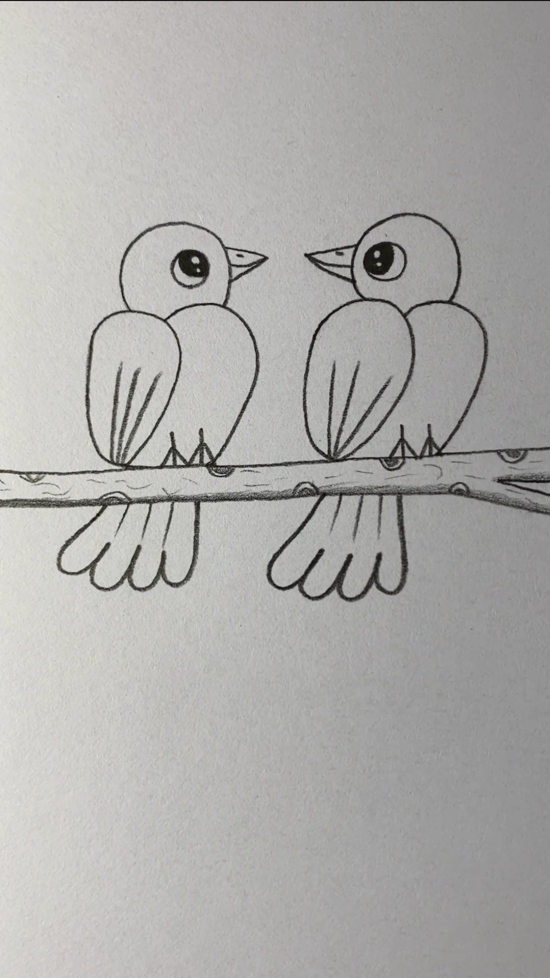 用数字2画情侣小鸟的方法