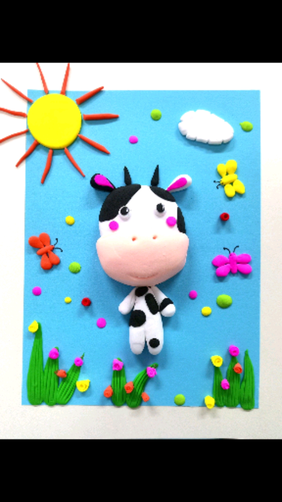 手工制作#彩泥diy作品,可爱的牛牛90-度小视