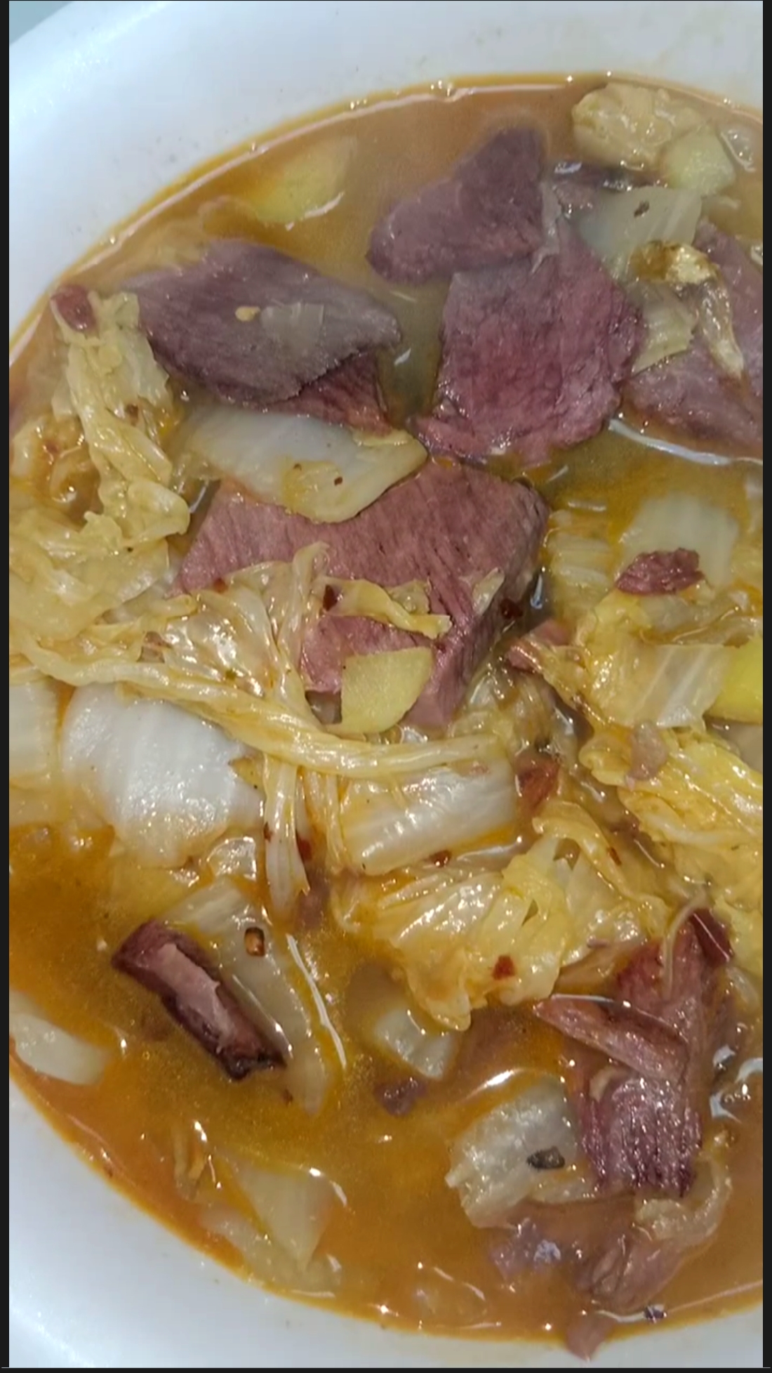 今日的晚餐—大白菜烧牛肉