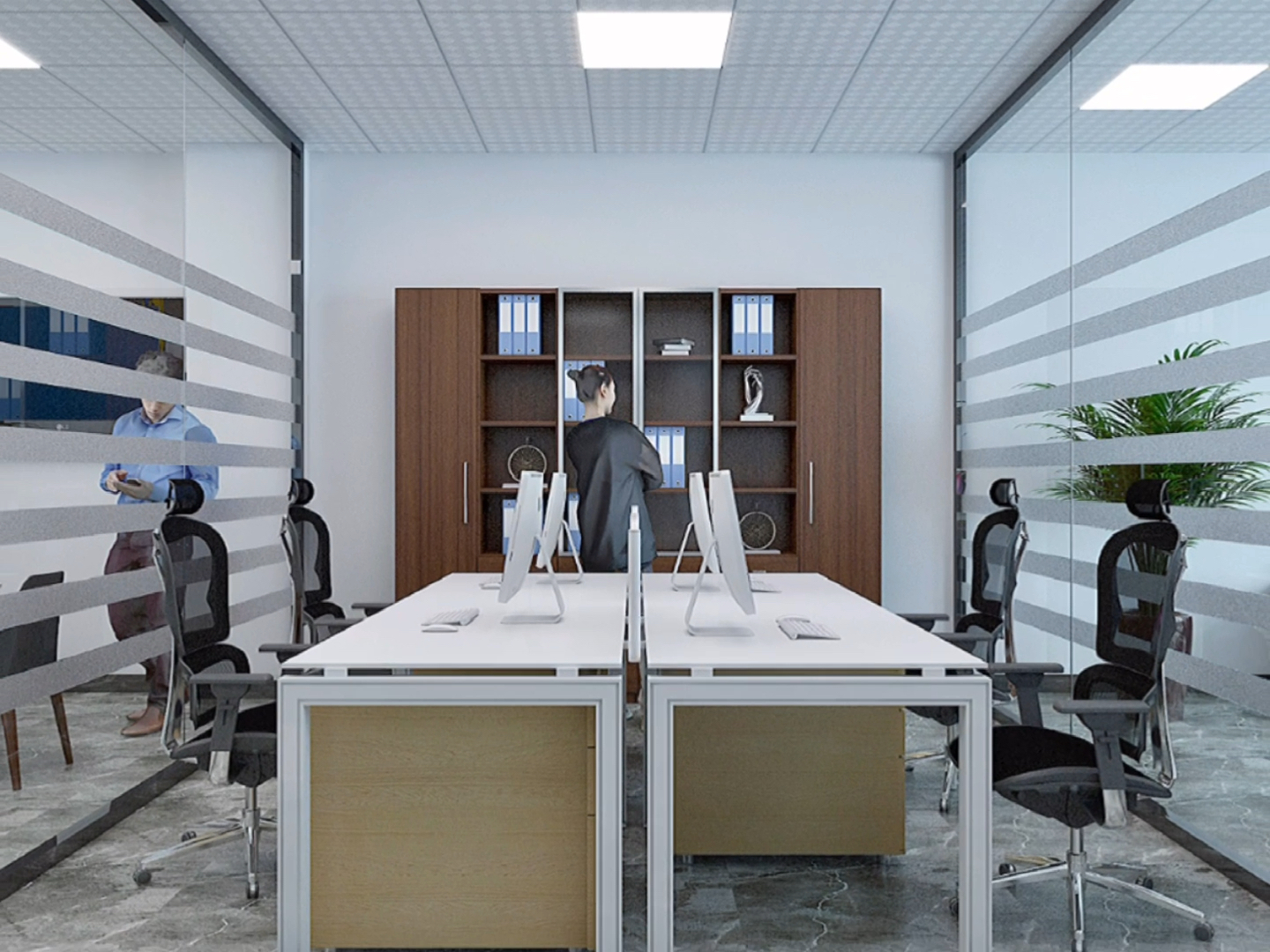 室内设计#极简黑白灰办公室