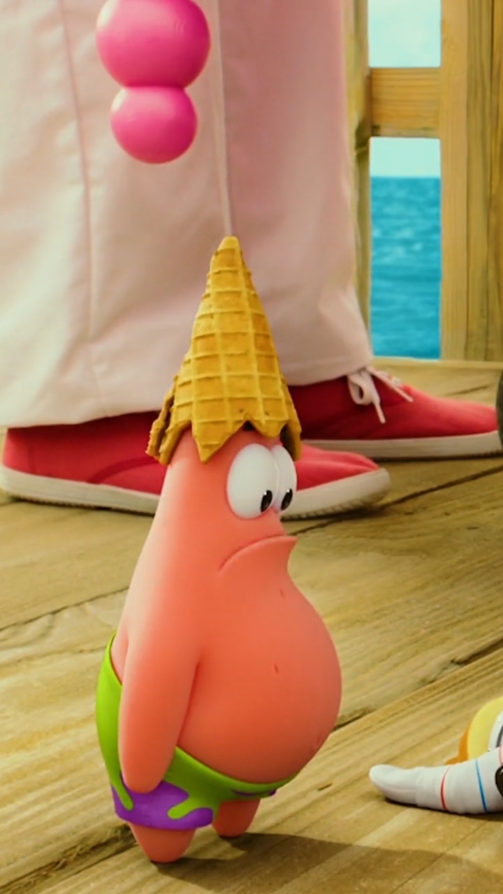 派大星#派大星也太可爱了吧,甜筒还没吃完,就成帽子了