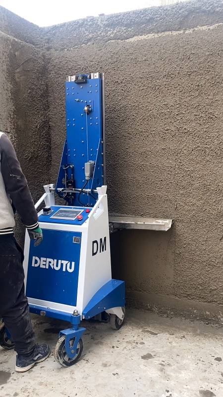 自动粉墙机#机器抹灰又快又好-度小视