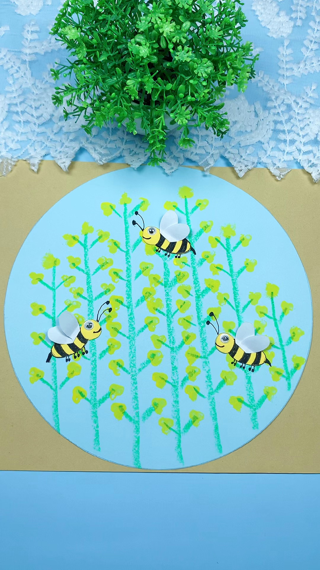 手工制作用棉签就能做好看的油菜花有才华非常简单哦