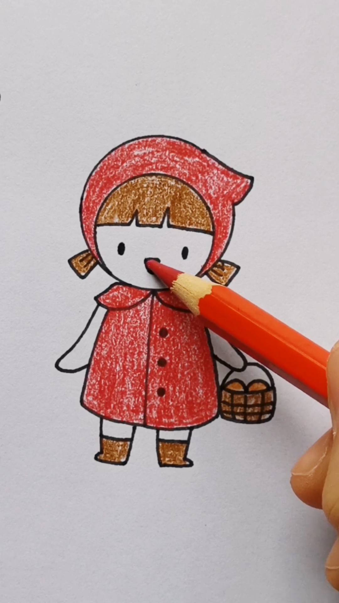 儿童画小红帽简笔画图片
