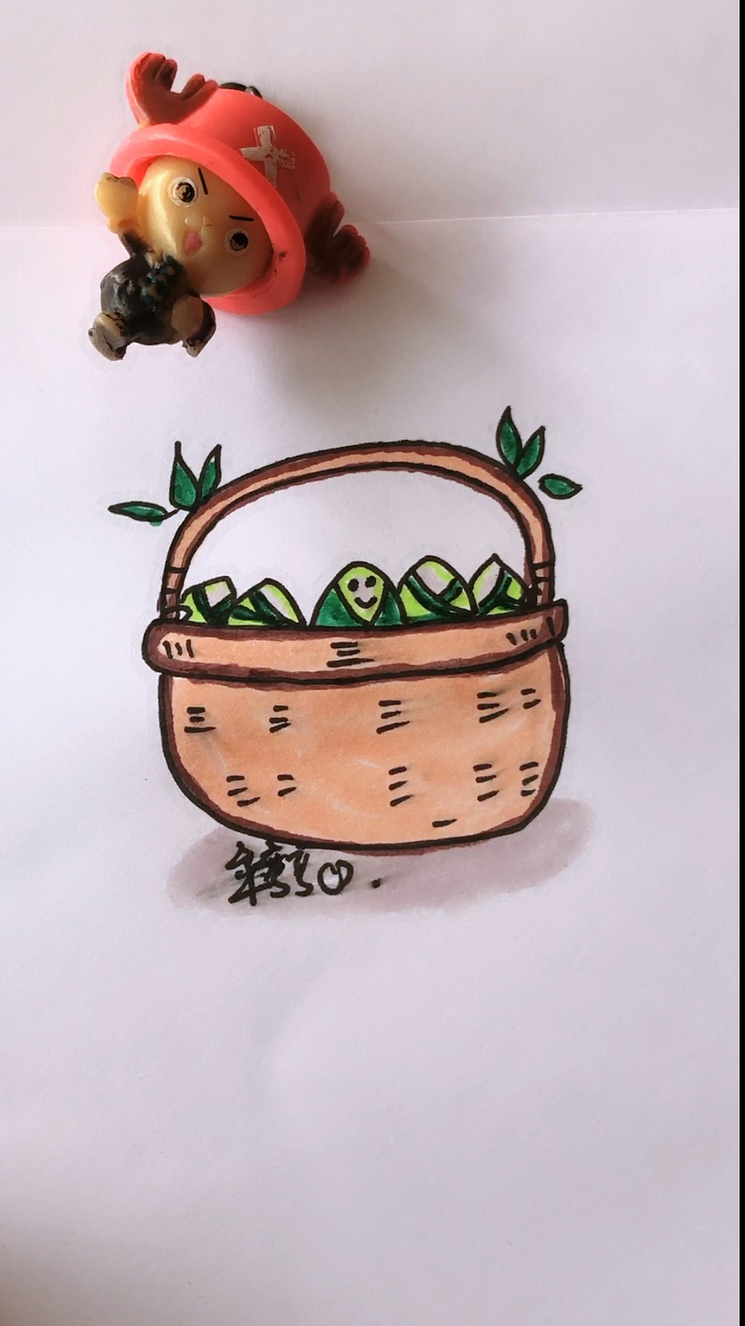 简笔画#简笔画一篮小粽子,一看就会喔!