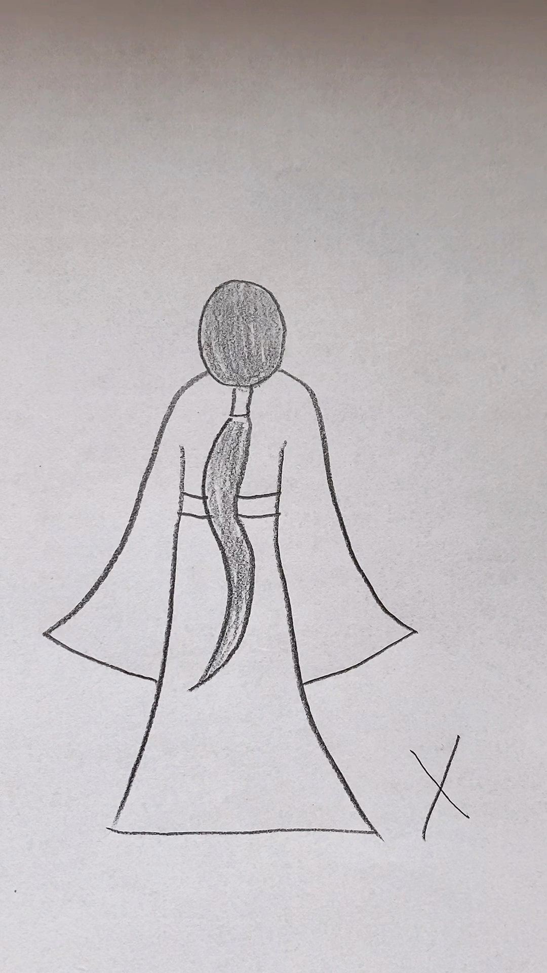 简笔画你还这样画古风背影吗