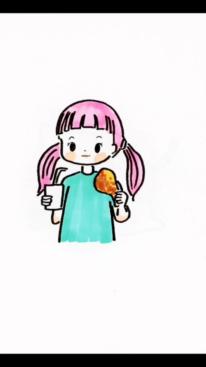 简笔画#可乐加鸡腿快和小姐姐一起来吃吧