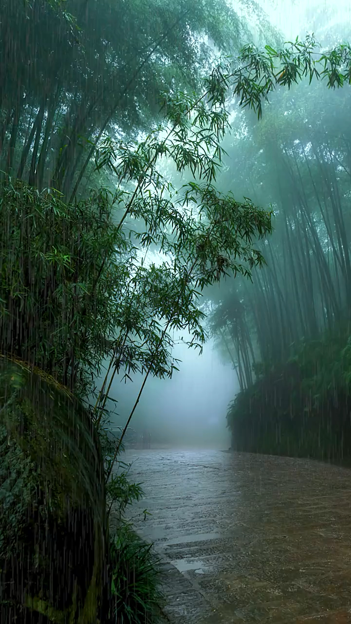 听雨是种宣泄看雨是一种解压,山林竹海惹了聚雨浓墨翠绿惹了相思