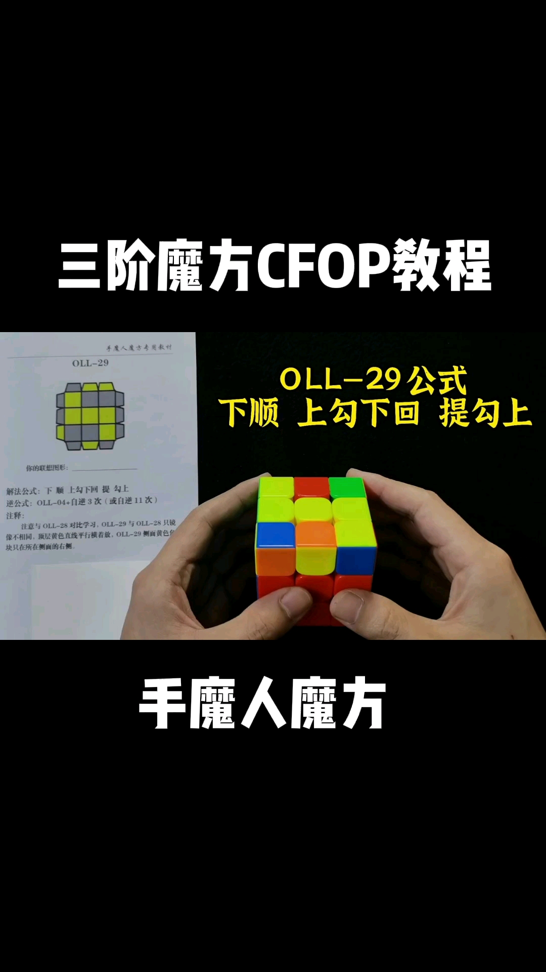手魔人魔方指尖上的魔方oll速拧教程第29期你学会了吗