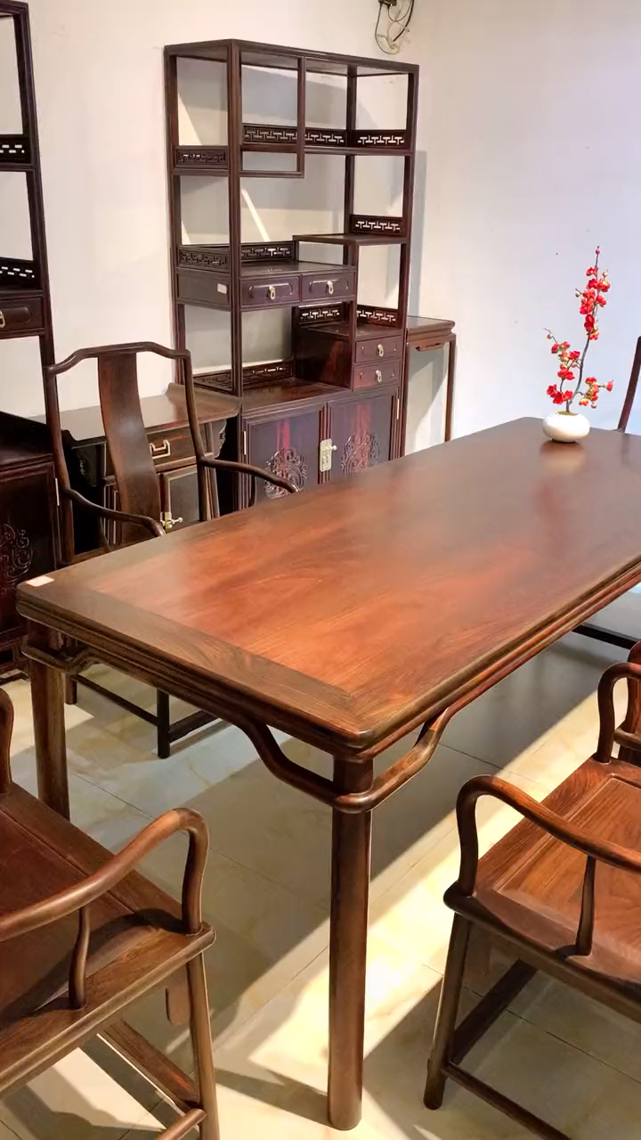 大红酸枝交趾黄檀#大红酸枝明式干泡茶桌