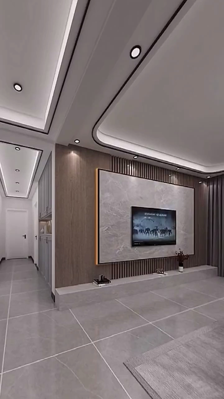 电视背景墙#现代高级灰