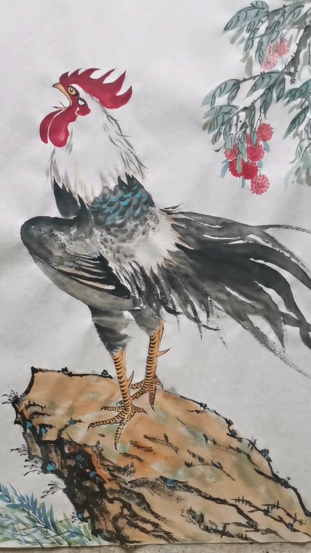 中国画#王兴民国画公鸡:太美了,威武霸气,雄姿英发!养眼!