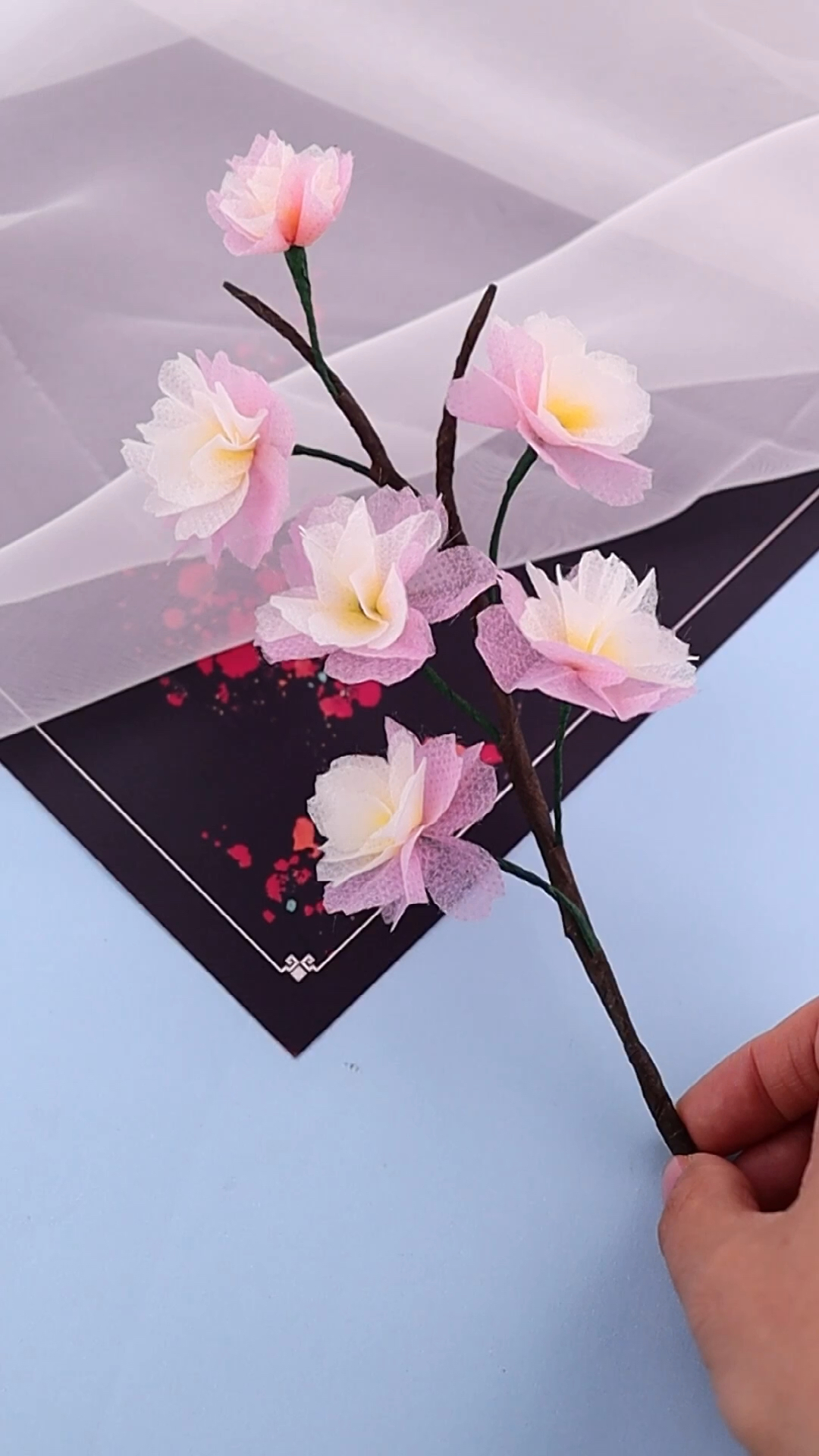 手工制作#口罩用完别扔,消毒一下,做成好看的小樱花!-全民小视频