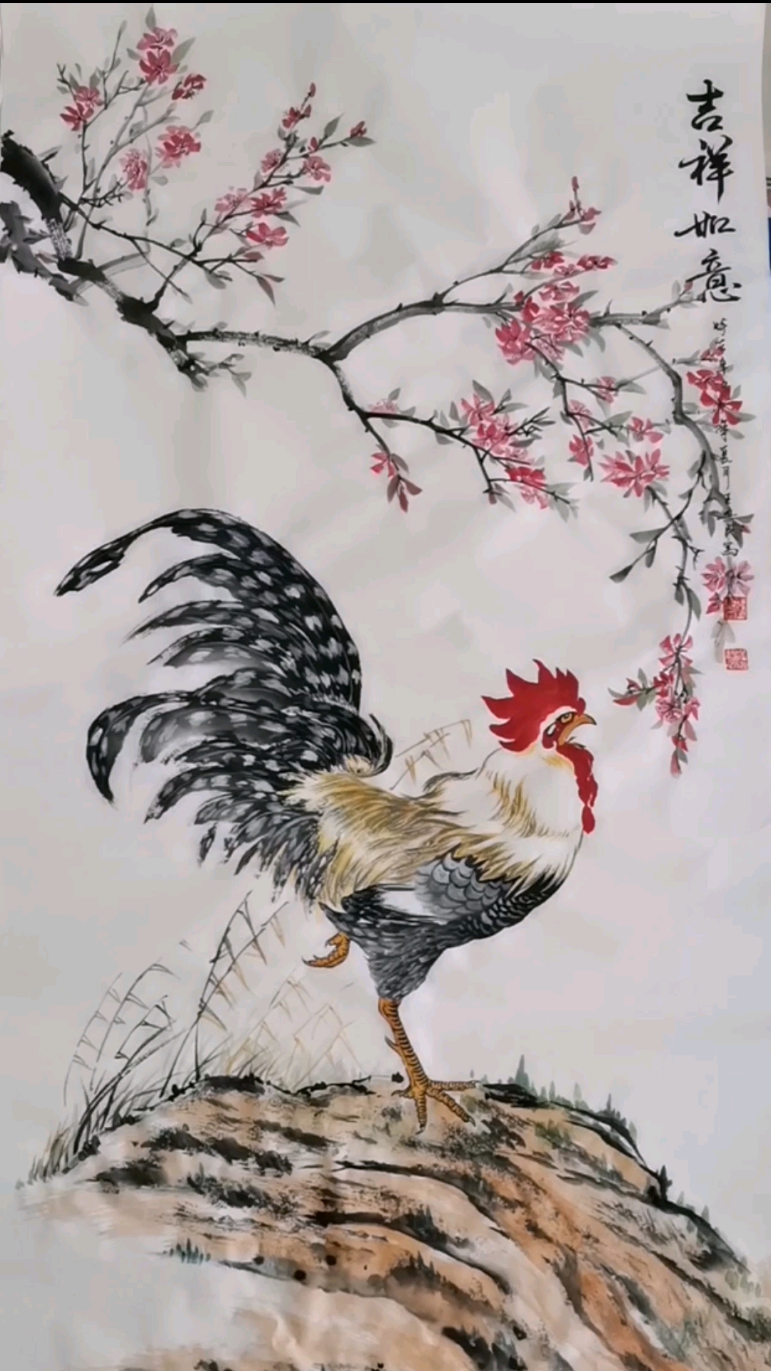 王兴民国画公鸡:就是这么豪横