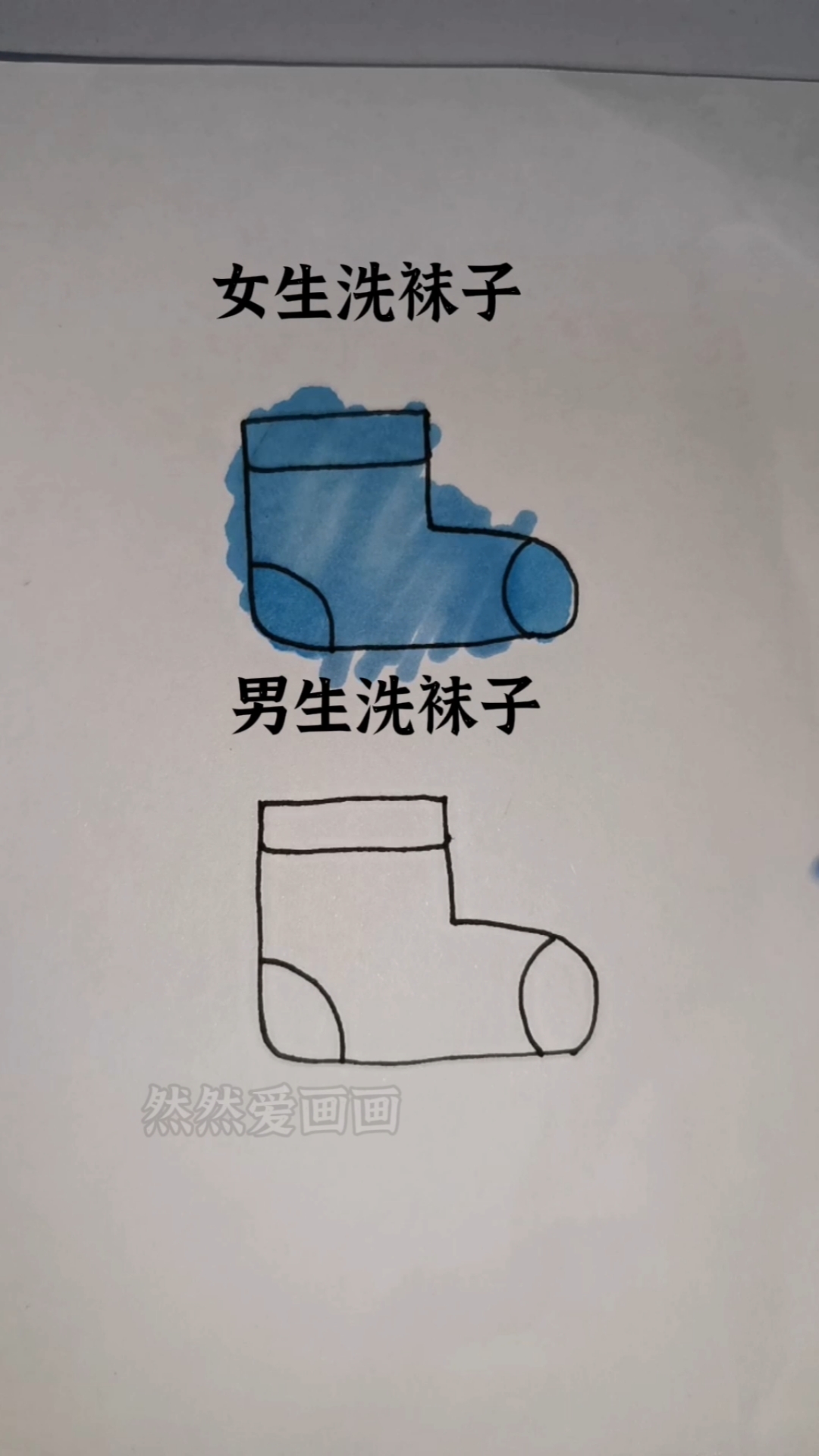 简笔画洗袜子图片