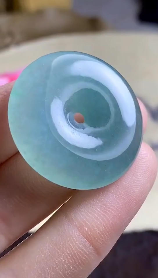 翡翠#蓝底平安扣