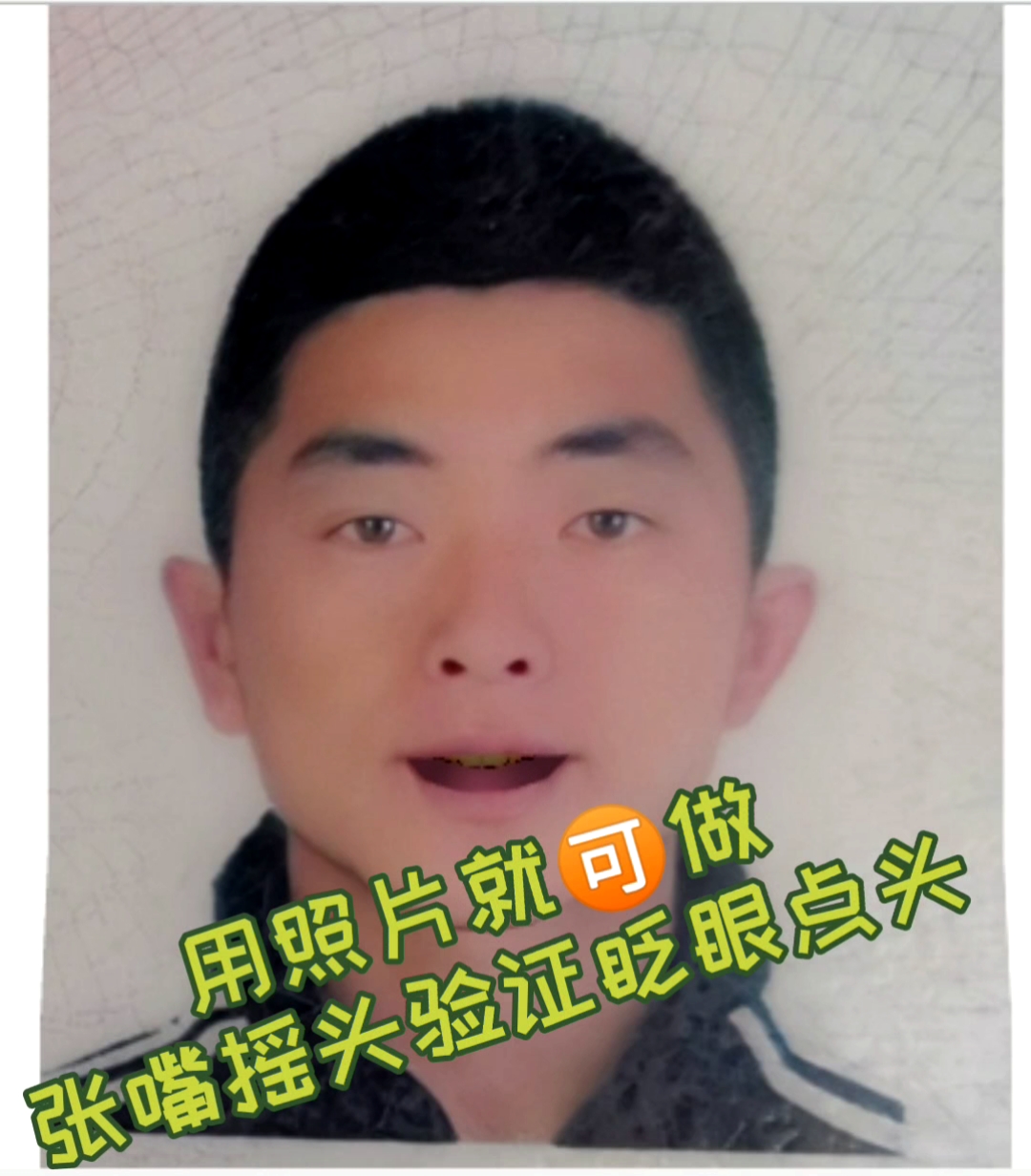 清明#用照片制作张嘴摇头验证眨眼点头认证,人脸识别