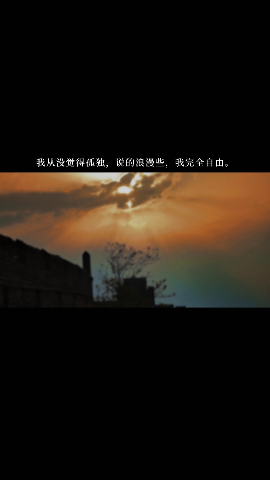 度小视文案#我从没觉得孤独,说的浪漫些,我完全自由.