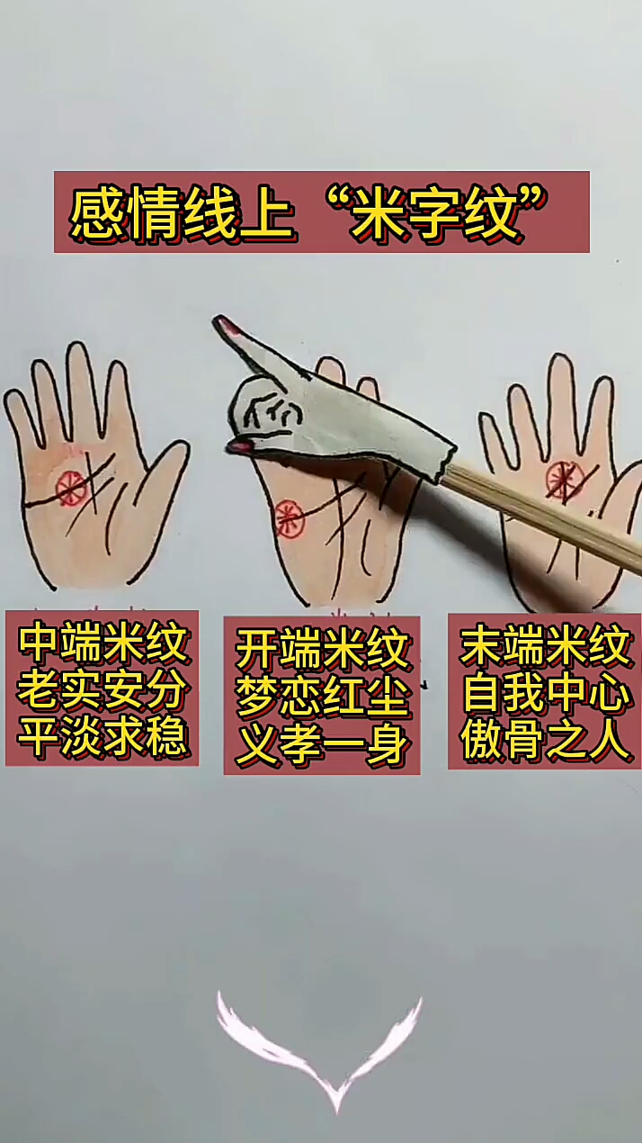 手相感情线上的米字纹代表什么