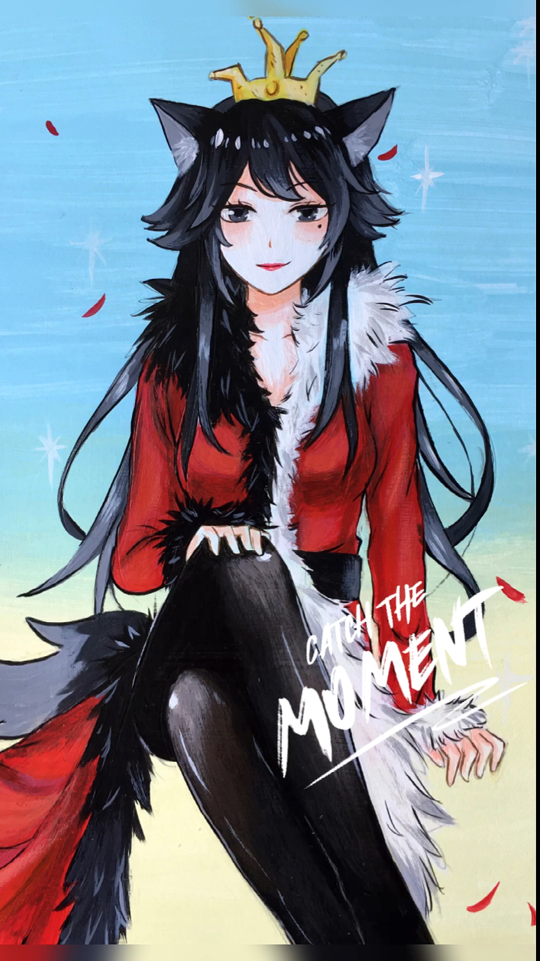 画画#红太狼拟人后的形象,没想到可以这么温柔又迷人～-度小视