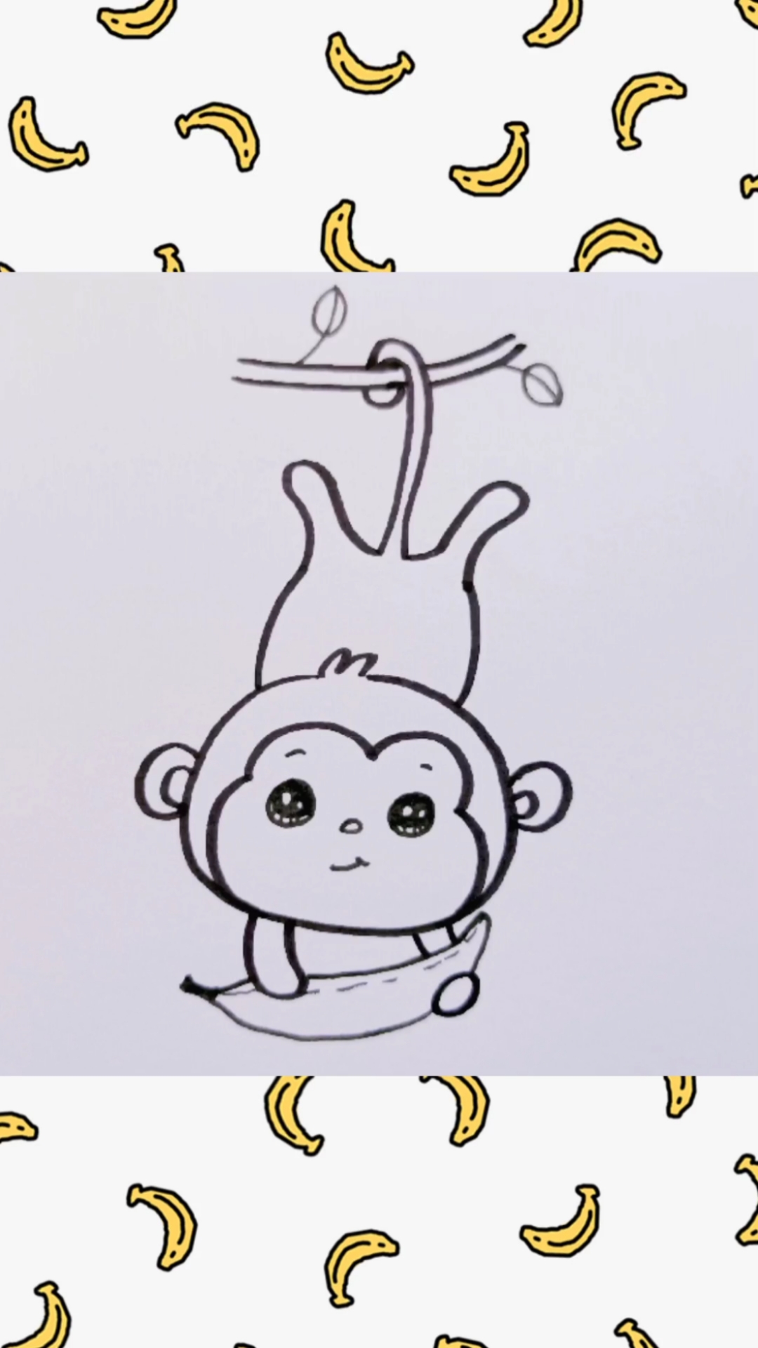 小猴子简笔画可爱图片