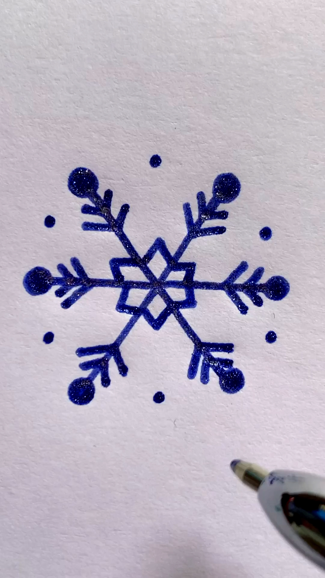 简笔画#雪花这样画,好美!-度小视