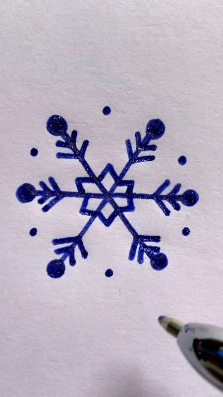 简笔画雪花这样画好美