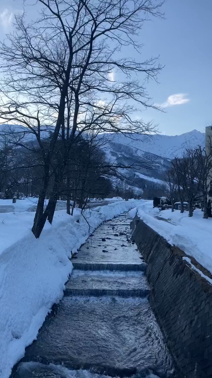 日本北海道农村雪景